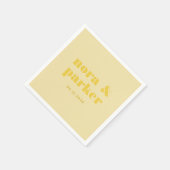 Butter Geel Eenvoudig Monogram Huwelijk Servet (Hoek)