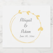 Butter Geel Eenvoudige Hart Krans Trouwen Sparkling Wijnetiket (Enkel label)