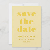 Butter Geel Eenvoudige Moderne bruiloft Save The Date (Voorkant)