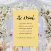 Butter Geel Eenvoudige Stijl Trouwdetails Informatiekaartje