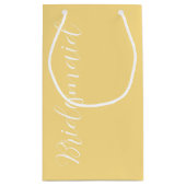 Butter Geel Gestileerde Script Bruidsmeisje Bruids Klein Cadeauzakje (Achterkant)