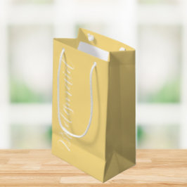 Butter Geel Gestileerde Script Bruidsmeisje Bruids Klein Cadeauzakje