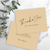 Butter gele bruiloft elegant script bedankkaart