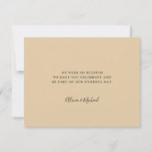 Butter gele bruiloft elegant script bedankkaart (Achterkant)