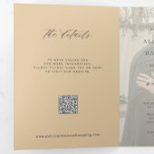 Butter gele foto bruiloft RSVP details QR-code Drieluik Uitnodiging (Binnenzijde eerst)