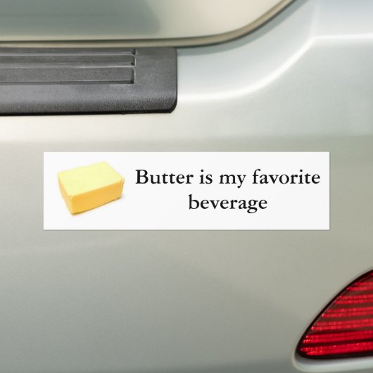 Butter is mijn favoriete drank bumpersticker (Op auto)