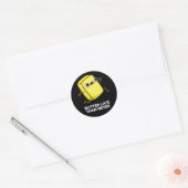 Butter Late Thans Nooit grappig eten Pun Dark BG Ronde Sticker (Envelop)
