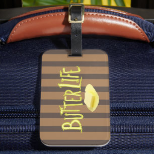 Butter Life Bruine Strepen BG Bagagelabel