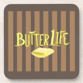 Butter Life Bruine Strepen BG Bier Onderzetter (Voorkant)
