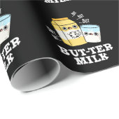 Butter Milk Funny Food Dairy Pun Dark BG Cadeaupapier (Rol Hoek)