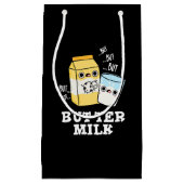 Butter Milk Funny Food Dairy Pun Dark BG Klein Cadeauzakje (Voorkant)