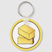 Butter Mochi Hawaii HI Hawaïaans Voedsel Dessert Sleutelhanger (Voorkant)