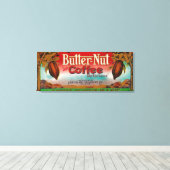 Butter Nut Coffee LabelOmaha, NE Canvas Afdruk (Insitu (Houten vloer))