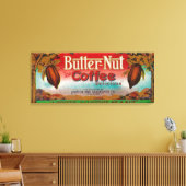 Butter Nut Coffee LabelOmaha, NE Canvas Afdruk (Insitu (Woonkamer))