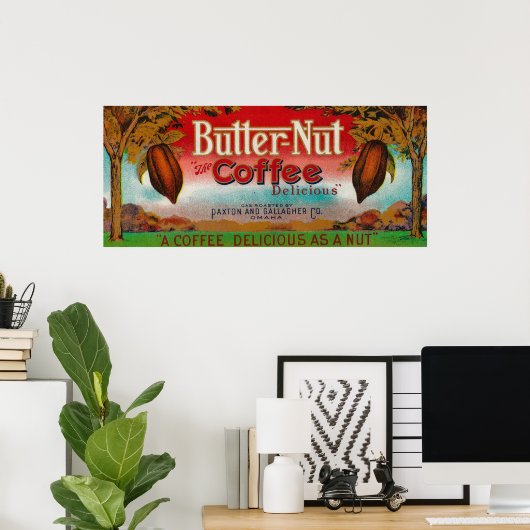Butter Nut Coffee LabelOmaha, NE Poster (Thuiskantoor)