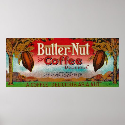 Butter Nut Coffee LabelOmaha, NE Poster (Voorkant)