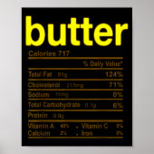 Butter Nutrition Facts Funny Thanksgiving Christma Poster (Voorkant)