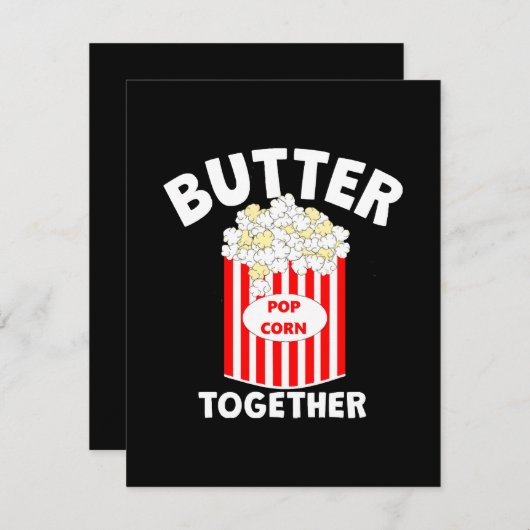 BUTTER Samen Film Popcorn Feestdagenkaart (Voorkant / Achterkant)