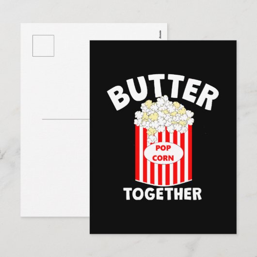BUTTER Samen Film Popcorn Feestdagenkaart (Voorkant / Achterkant)