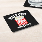 BUTTER Samen Film Popcorn Kartonnen Onderzetters (Schuin)