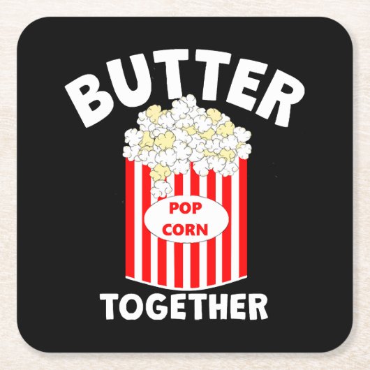 BUTTER Samen Film Popcorn Kartonnen Onderzetters (Voorkant)