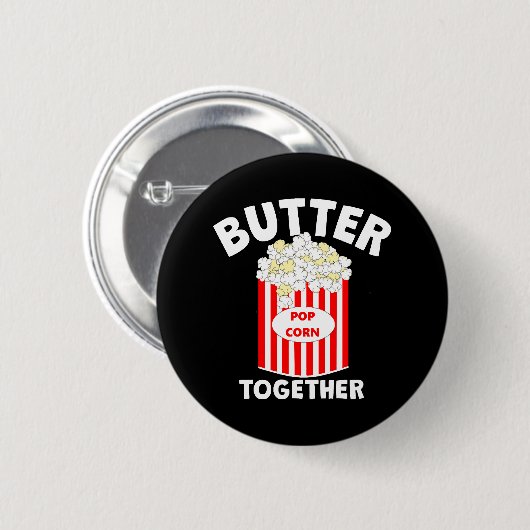 BUTTER Samen Film Popcorn Ronde Button 5,7 Cm (Voorkant /achterkant)
