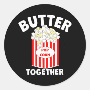 BUTTER Samen Film Popcorn Ronde Sticker