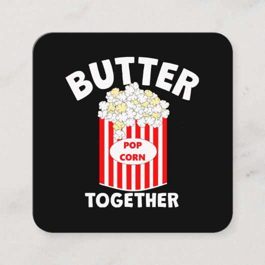 BUTTER Samen Film Popcorn Vierkante Visitekaartje (Voorkant)