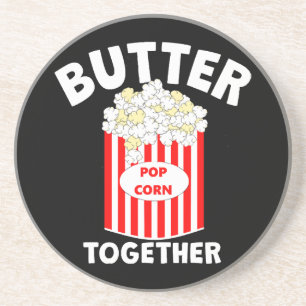 BUTTER Samen Film Popcorn Zandsteen Onderzetter