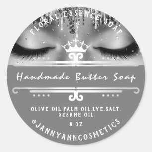 Butter Soap Cosmetics Gray Royal Princess Lashes Ronde Sticker