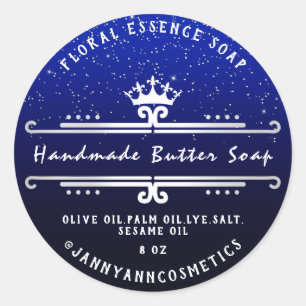 Butter Soap Cosmetics Grey Royal Blue Navy Ronde Sticker