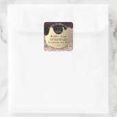 Butter Soap Cosmetics Handmade Drip Glitter Coffee Vierkante Sticker (Tas)