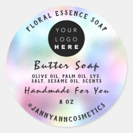 Butter Soap Cosmetics Handmade Drips Holographic Ronde Sticker