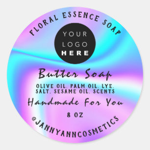 Butter Soap Cosmetics Handmade holographic Pink Ronde Sticker
