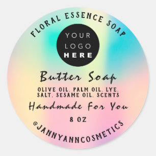 Butter Soap Cosmetics Handmade Holographic Rosse Ronde Sticker