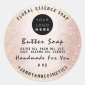 Butter Soap Cosmetics Handmade Logo Holografen Roo Ronde Sticker (Voorkant)