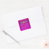 Butter Soap Cosmetics Handmade Logo Pink Floral Vierkante Sticker (Envelop)