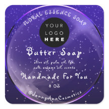 Butter Soap Cosmetics Handmade Logo Violet