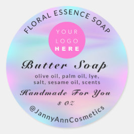 Butter Soap Cosmetics Handmade Social Pink Logo Ronde Sticker
