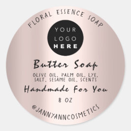 Butter Soap Cosmetics Roos Handmade Roos Script Ronde Sticker