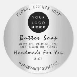 Butter Soap Cosmetics Roos Handmade Silver Logo Ronde Sticker