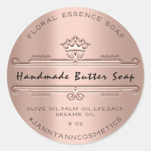Butter Soap Cosmetics Royal Crown Roos Luxury Ronde Sticker