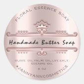 Butter Soap Cosmetics Royal Crown Roos Makeup Ronde Sticker (Voorkant)