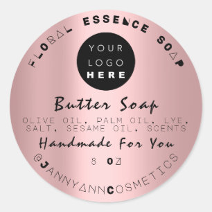 Butter Soap Cosmetics Unieke handgemaakte roze Log Ronde Sticker