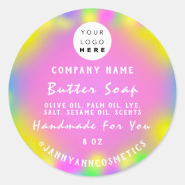 Butter Soap Cosmetics Winkelen op Holograaf Aangep Ronde Sticker