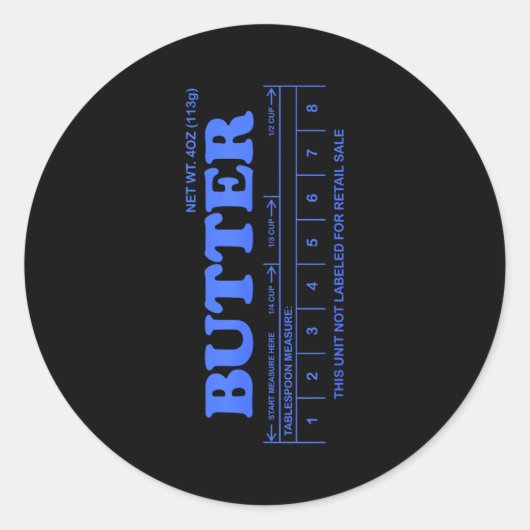 Butter Stick - Blue Funny Ronde Sticker (Voorkant)