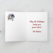 Butter Tartan w/Robin Personalized Xmas Kaart (Binnen)