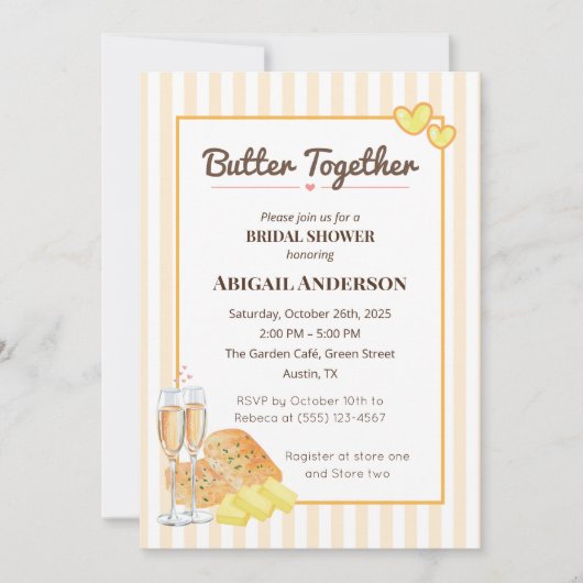 Butter Together Bridal Shower Butter & Bread Theme Kaart (Voorkant)