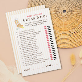 Butter Together Bridal Shower Guess Who Game
