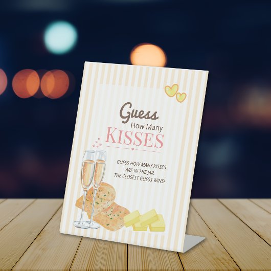 Butter Together BridalShower Guess How Many Kisses Reclamebord Met Voetstuk